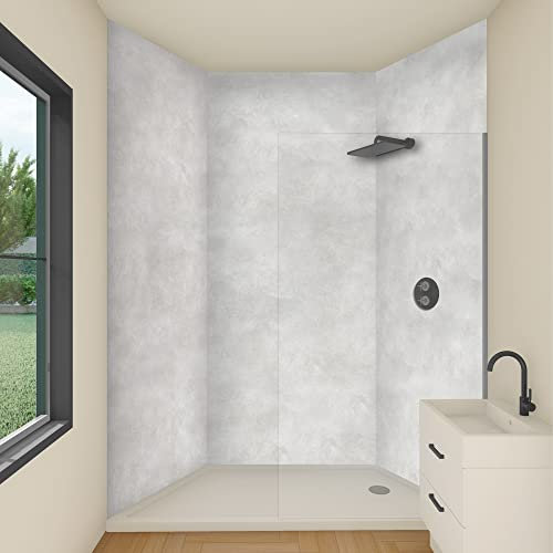 yourplate Duschrückwände mit individueller Größe (3 Rückwände – Premium Matt – bsst02) – Duschrückwand Alu mit Feuchtigkeitsschutz – Rückwand Dusche zur einfachen Montage