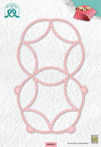 Nellie's Choice Stansmall Wrapping Die Julstjärna - Cutting Die och Skärschablon till Presentask på 13,2 x 20,3 cm - för Gift Boxes, Korttillverkning, Pyssel, Hantverk - Lämplig för Stansmaskiner