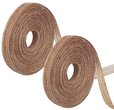 Hessian Ribbon, 20m Jute Burlap Ribbon, 1cm Wide Burlap Ribbon, Jute Ribbon Gift Wrapping Ribbon, Craft Jute Band for Decorating Wedding Gifts, Birthday Party Decorations(2 Rolls)
