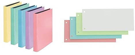 Original Falken 10er Pack PastellColor Ringbuch. Made in Germany & Oxford Trennstreifen, aus Karton, gelocht, 190 g/m², 4 Farben, 100 Stück