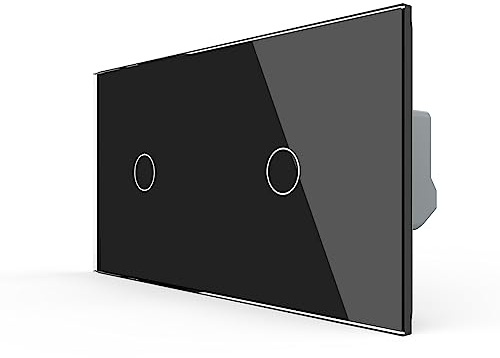 LIVOLO Touch - Lichtschalter zwei Ein-/ Ausschalter Unterputz UP Komlettset mit Glasblende in Schwarz