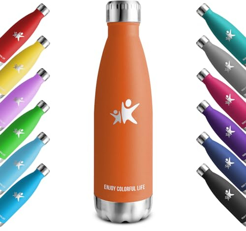 KollyKolla Trinkflasche Edelstahl 750ml, Vakuum Thermosflasche, Wasserflasche BPA-Frei, Auslaufsicher Thermoskanne, Trinkflasche Kohlensäure Geeignet, Isolierflasche, Sport, Schule, Fitness, Sprudel