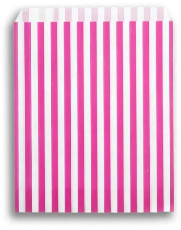 [Förpackning med 200] rosa godisväskor | randiga papperspåsar | TREAT PAPPER SÖTA PICK N MIX SHOP STALL VÄSKOR