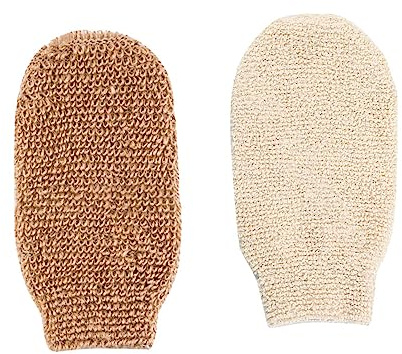 Peeling-Handschuh aus Naturfaser, Peeling-Handschuh zum Baden, Duschen, Peeling-Werkzeuge, 2 Stück