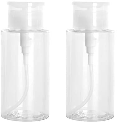 4 Stück Pumpflasche 200ml Nagellackentferner Leer Transparent Pumpspender | PET-Flasche mit PP-Pumpkopf, Ungiftig und Umweltfreundlich Große Öffnung zum Befüllen Pumpkopf für Wattepad Dicht Versiegelt