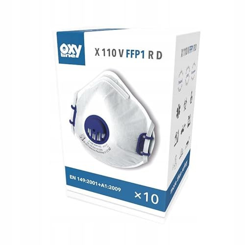 Maschera protettiva FFP1 RD con valvola, protezione multistrato, comoda, riutilizzabile, 10 pezzi