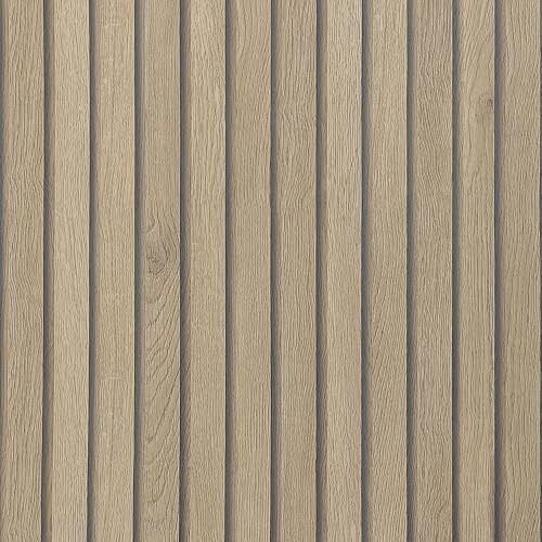 JSEVEM 80CM×4M Air Guide Design Extra Wide Thick 3D Brown Gray Wood Stripe Wallpaper Peel and Stick Faux Grey Striped Wood Textured Contact Paper Vinyl Furniture Sticker for Bedroom Bathroom Walls