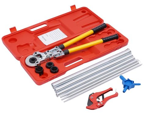 Pince à sertir pour tuyau composite en aluminium - Outil de sertissage - Ressort de flexion - Calibreur - Tube en cuivre composite - Kit professionnel - Tube en acier inoxydable - Pour pinces à sertir