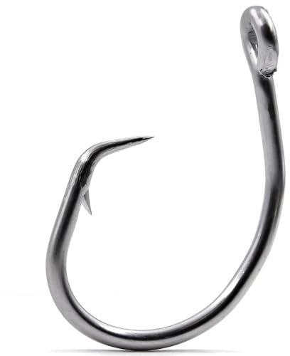 FishTrip Circle Hooks Salzwasser Welshaken, Edelstahl Angelhaken für Big Game Heavy Duty Shark 28/0