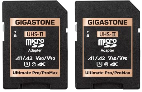 GIGASTONE UHS-II MicroSD to SD Memory Card Adapter, Camera Ultimate UHS-II Adapter 2-Pack