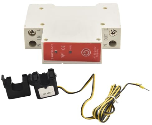 pour Tuya Smart Energy Meter, 63A WiFi Energy Meter, moniteur en temps réel de la consommation d'énergie avec pince de transformateur de courant, avec application pour Smart Life
