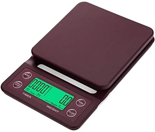 CHFYIJYHM Bilance elettroniche Bilance da Cucina digitali Mini bilance for Alimenti Bilance da Cucina elettriche Display LCD retroilluminato(Rot,5kg/0.1g)