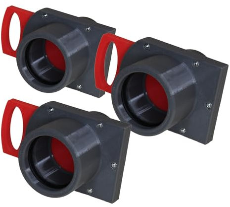 GENERIC 3er Set - DN 50mm Luft-Absperrschieber mit Muffe | Blastgate | PETG | Werkstattabsaugung | Absauganlage | Späneabsaugung | Abluft - Sperrschieber | Staubsammler | Luftreiniger | 3 Stück