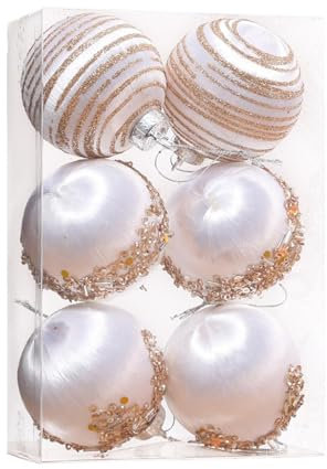 Palline decorative in velluto – Set di palline di Natale in velluto, set di decorazioni natalizie, palline di velluto, set di 6, con spago in metallo, cortile, piscina, decorazione per feste