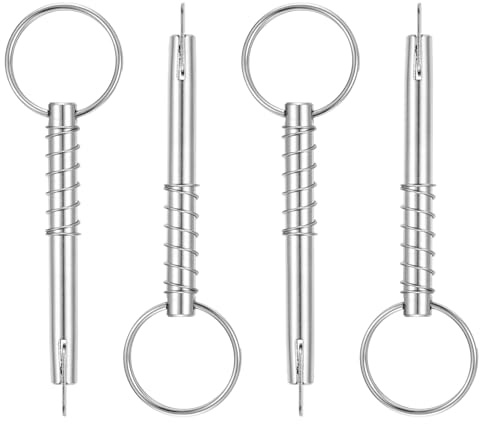 sourcing map Perno a sgancio rapido, 4 pezzi diametro 5/16 (8 mm), lunghezza effettiva 53 mm, perno superiore in acciaio inossidabile 316 completo con camma di goccia e molla per cerniera per barca