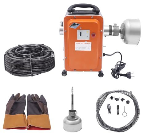 JUDEMII 750 W avloppsrensare maskin med 16 och 2,5 m fjädrar, rörrengöringsanordning med ren kopparmotor 400 r/min rörrensare med 20–150 mm diameter rengöringsrör