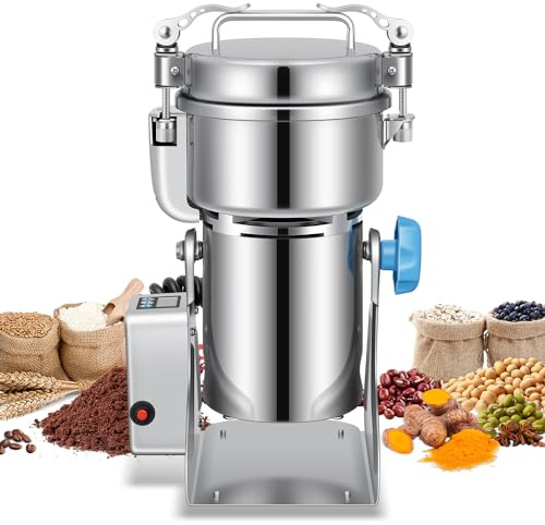 LEEVOT Grain Mill 500g Commercial Spice Grinders Electric 1500W Stainless Steel Pulverizer Dry Grinder for Grinding Wheat, Oats, Corn, Pepper, and Coffee Beans – Grinder for Kitchen.