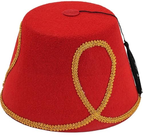 Lpitoy Fez-Hut, Roter Fez-Hut Quaste, Traditioneller Türkischer Hut, Marokkanischer Hut Für Männer Und Frauen, Halloween, Weihnachten, Cosplay, Marokkanisches Kostümzubehör