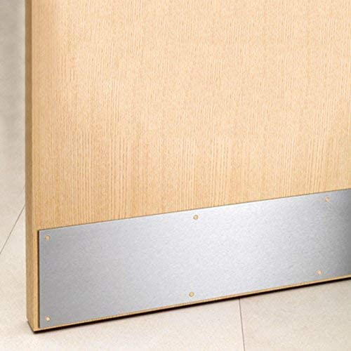 Stainless Steel kickplate, Door Protection, Brushed Finish, Various Sized Lengths, 300mm high, 1mm Thick (Without Holes, 875mm)