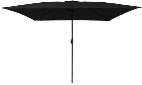 vidaXL Ombrello da Giardino Nero 295 x 295 x 245 cm, Ombrello Moderno Regolabile per Giardino, Ombra Resistente, Parasole Pieghevole, Protezione UV per Esterni