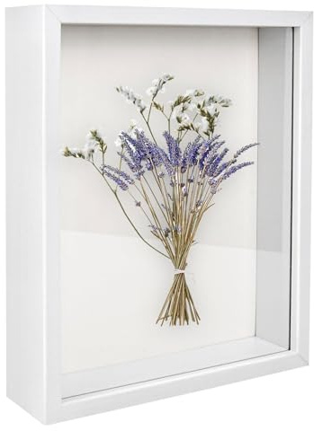 3D Bilderrahmen zum Befüllen 22,5 x 22,5 cm - Bilderrahmen Tief zum Befüllen Tiefer 3cm, Objektrahmen zum Befüllen Kann als Wanddekoration Verwendet Werden für Fotos Blumen Hochzeitsstrauß Kunstwerke