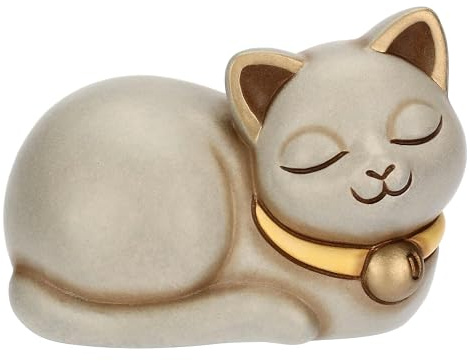 Thun Gatto Momi con Campanellino, Piccolo, Ceramica, Collezione Altro novità 2025, 10,1 x 6,2 x 7,1 cm