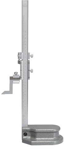 ASIMETO Höhenmess- und Anreißgerät 600 mm mit Nonius, Ablesung 0,05 mm | Nonius und Skala mattverchromt, rostfreier Stahl, Feineinstellung, auswechselbare Hartmetall-Anreißnadel