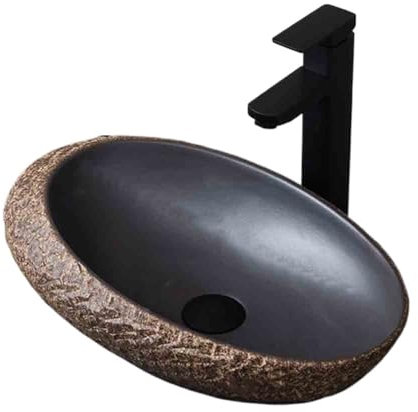 WOTZOV Lavabo Vasque à Poser, Petit lavabo à Poser, lavabo en Spirale, Salle de Bain Domestique avec Accessoires, comptoir Moderne