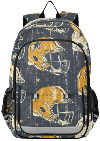 Mnsruu American Football Helm-Rucksack für Kinder, Jungen, Mädchen, Schultasche, Damen, Herren, Laptop-Rucksack, Reiserucksack