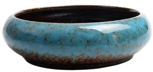 Lotus Bowl Planter Ceramic Glazed Lotus Bowl 6x2in Shallow Hydroponic Planter Without Drain Round Decorative for Water Lily