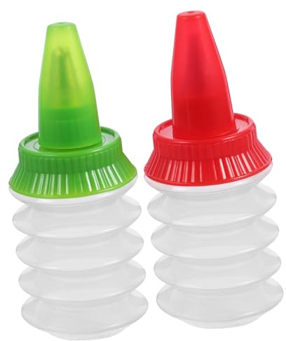 GLEAVI Glaseado de PP 2 Botellas Accesorio Adecuado para Repostería y Hojaldre Fáciles de Almacenar y Convenientes de Usar Color Aleatorio para Decorar Galletas y Pasteles