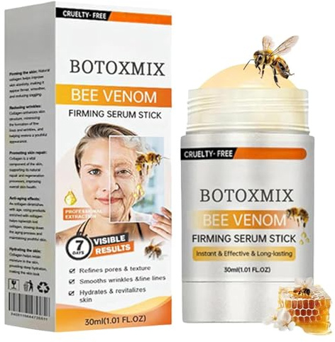 Bee Venom Firming Serum Stick & Wrinkle Cream – Natural Vegan Face Tightening Cream for Sensitive Skin, Lifts, Smooths Fine Lines & Boosts Collagen