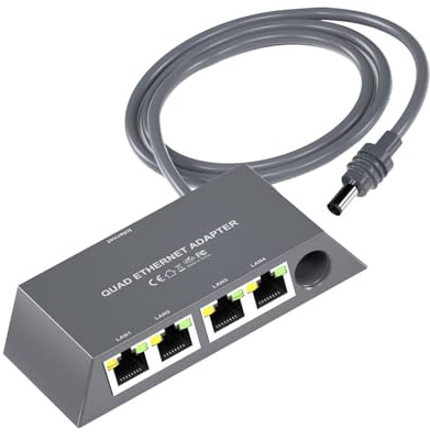Asixxsix Ethernet Splitter 1 Bis 4, Multi -Ports StarlinkGen3/ StarlinkMini -Ethernet -Adapter für Kabelgebundenes Externes Netzwerk, 4 Geräte, die Gleichzeitig mit Bis zu 1 Gbit/S
