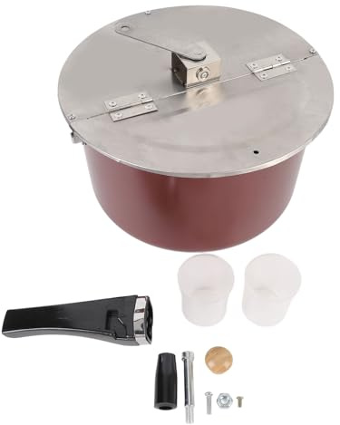 Fyearfly Stainless Steel Popcorn Popper, Hand Operated Maker for Delicious Homemade Popcorn, Gas & Induction Compatible, Easy to Use