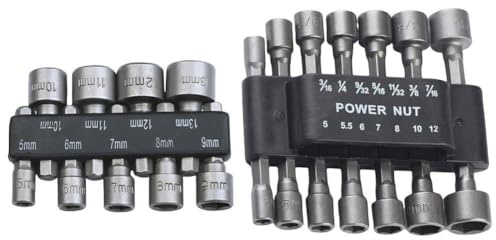 23-teiliges Innensechskantschlüssel-Set, 5-12 mm metrische und Standardgrößen, Werkzeugstahlkonstruktion, kompatibel mit Bohrmaschinen für Heimwerker, für Auto-Reparatur und Holzbearbeitung