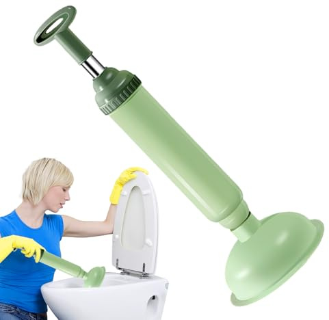 Pistone ad alta pressione, strumento di scarico del bagno, 35,6 x 15,2 cm, con aspirazione flessibile, stantuffi in resistente, rimozione intasamenti di scarico con manico ergonomico, strumento