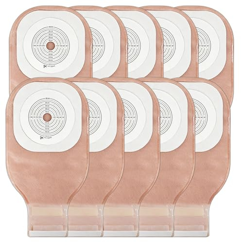 10 Stück Stomabeutel, Einteilige Kolostomiebeutel, Urostomiebeutel mit Verschluss fürdie Ileostoma-Pflege, 15-65 mm Individuell Zuschneidbar