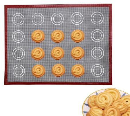 Tapete De Silicona Para Hornear Con Regla - Superficie De Pastelería, Tapete De Alimenticio Resistente Al Calor, Almohadilla De Rodillo De Masa Reutilizable | Herramienta Para Hornear Galletas,