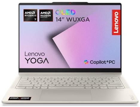 Lenovo Yoga 7 2-in-1 | Laptop | Ryzen AI 7 | 32GB | 1TB | Ohne Netzteil | CoPilot+PC | 14 WUXGA Display | OLED |Touch|AMD Ryzen AI 7 445|32GB RAM |1TB SSD|AMD Radeon 840M|QWERTZ|Windows 11|Seashell