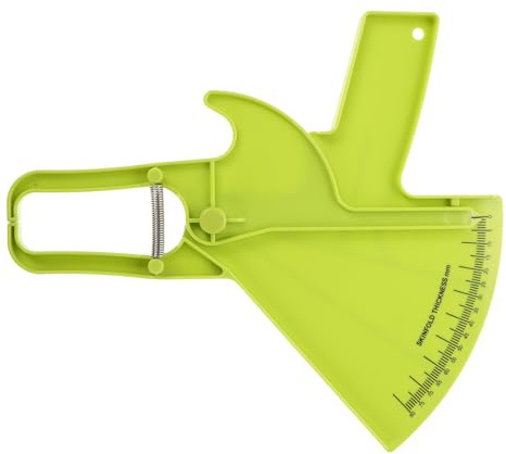 TOPPERFUN Calibrador Color Verde de Pliegues Cutáneos para Medición Precisa de Grasa Corporal en Casa, Plástico Fácil de Limpiar Adecuado para Seguimiento de Fitness