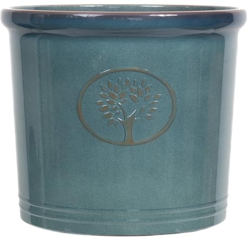 Muddy Hands Woodland Crest Planter – Large Lightweight Garden Plant Pot | Frost Proof & UV Resistant | Indoor & Outdoor Planter (Sea Green, 55 Litre)