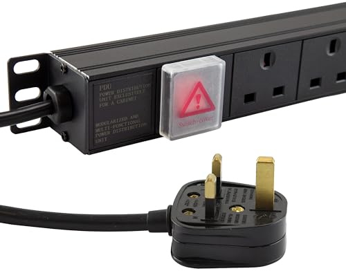 kenable PDU Power Distribution Unit 10 Way UK Sockets Vertical Mount with 5m Cable and 13A Plug for Server Rack Cabinet