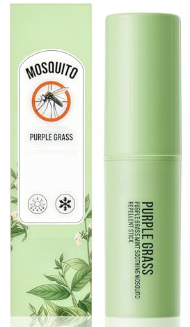 Purple Grass Mosquito Bite Relief Stick & Bite Cream, Dual-Action Insect Bite Relief for Itchy Skin, Sooth and Repel Mosquito Bites, Portable Essential On-The-Go Outdoor Travel Bite Relief Stick