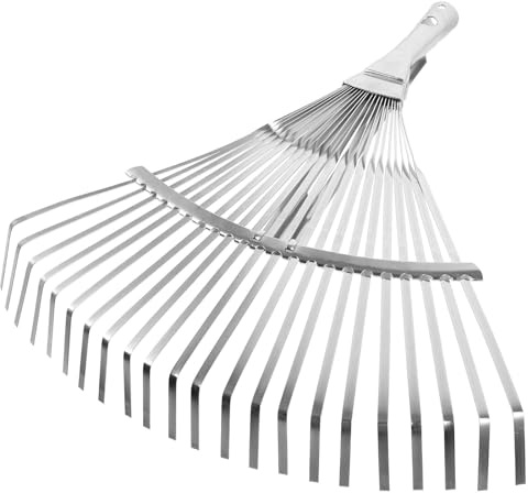 COLLBATH Rastrillo de Jardinería Mango Extensible de Acero Inoxidable, Ligero y Multifuncional para Plantar y Trasplantar en Jardín