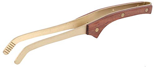 XUXHOU Antihot Mässing Teklämma, Ergonomisk Halkfri Tepincett för Effektiv Teceremoni - 1 Enhet (Rosenträ)