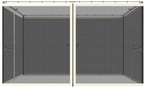 Outsunny Zanzariera per Gazebo Tende di Ricambio 335x207cm Nero e Beige | Tende Zanzariera Di Ricambio Universale, con Cerniere