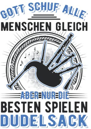 Dudelsack Notizbuch: Dudelsack Gott Dudelsackspieler / 6x9 Zoll / 120 linierte Seiten