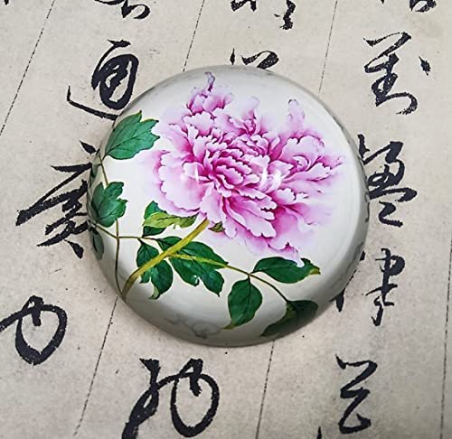 Kristall Ornament Pfingstrose Blume Glas Halbkugel Briefbeschwerer Halbkugel Figur Handarbeit Kunst Geschenk Home Office Tisch Ornament Kugel