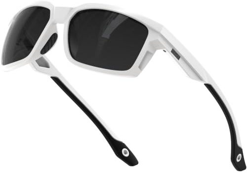 ATTCL Polariserade sportsolglasögon för män med UV400-skydd för körning, fiske och utomhusaktiviteter – bonusrep ingår 2238-C3-white-Gray