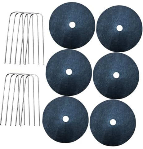 CIYODO Blocking Fabric with Nails 20 Pegs Non-woven 52cm Diameter for Garden Landscape